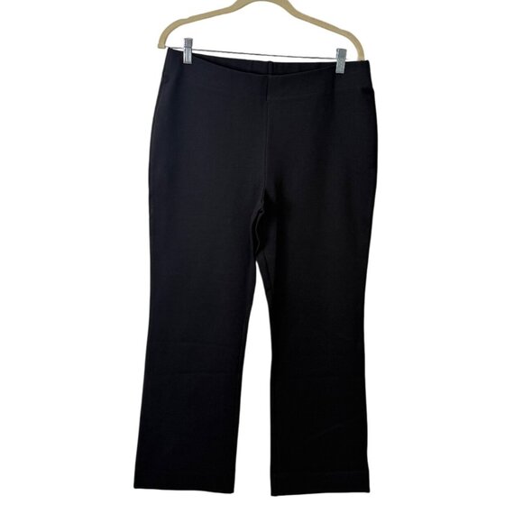 Lilly Pulitzer Womens Black Christabel Pants Ponte Crop Flare Stretch Size L NEW - Picture 2 of 9